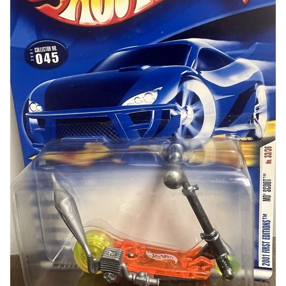 2001 Hot Wheels First Edition, Mo' Scoot, 33/36, Collector #045, Orange - Picture 4 of 7